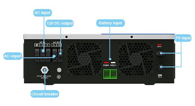 محول الطاقة الشمسية الهجين MPPT PRO 3.6KW-6.2KW المزايا