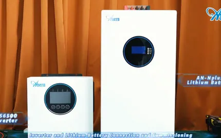 اختبار توصيل ووظائف عاكس Anern AN-FGI-S6500 وبطارية Nplus الليثيوم